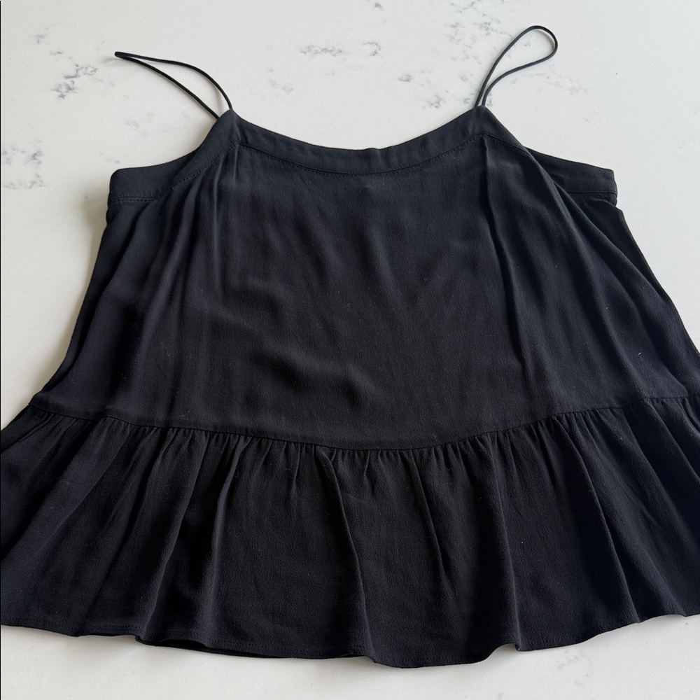 LOFT Black Peplum Strappy Tank